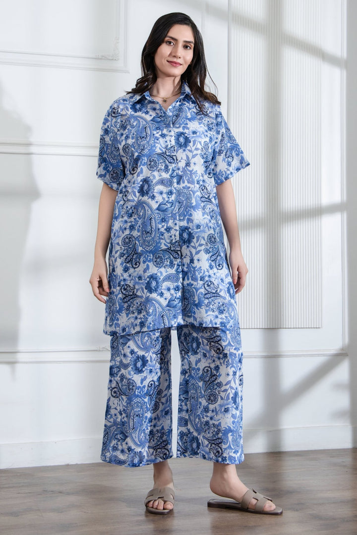 LIVIAN - BLUE FLORAL CO-ORD SET