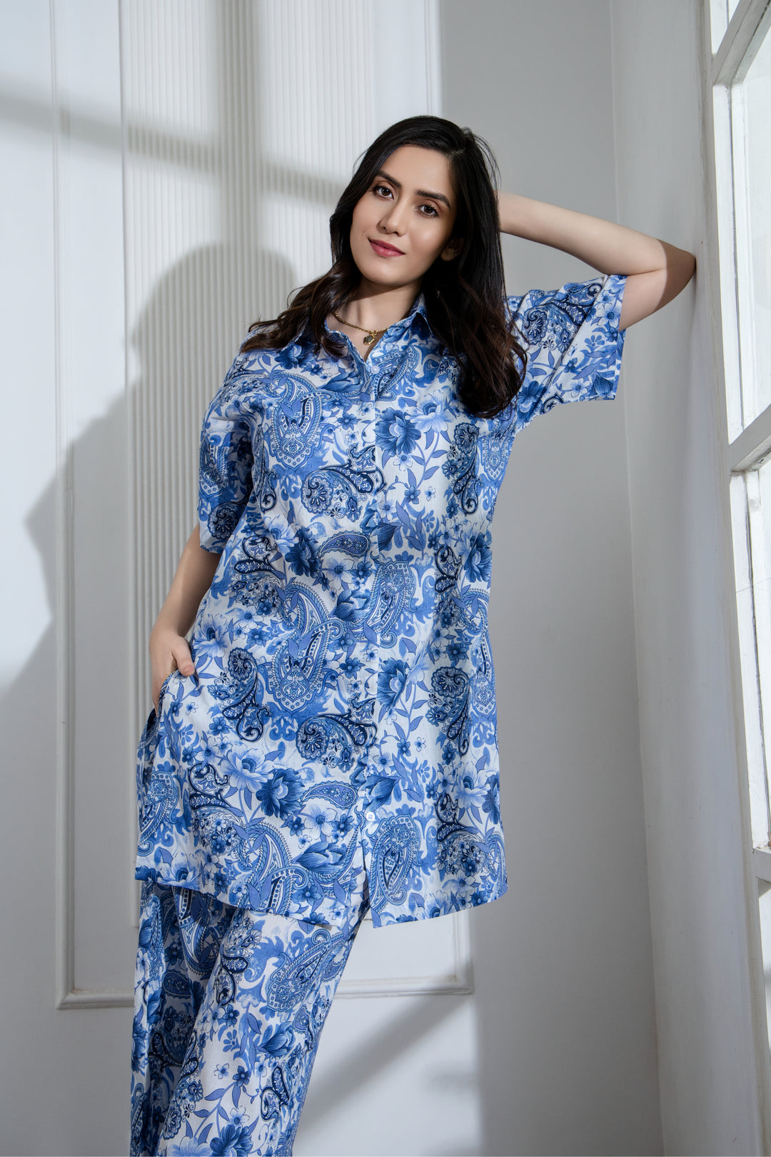 LIVIAN - BLUE FLORAL CO-ORD SET