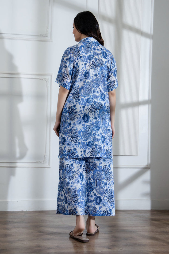 LIVIAN - BLUE FLORAL CO-ORD SET