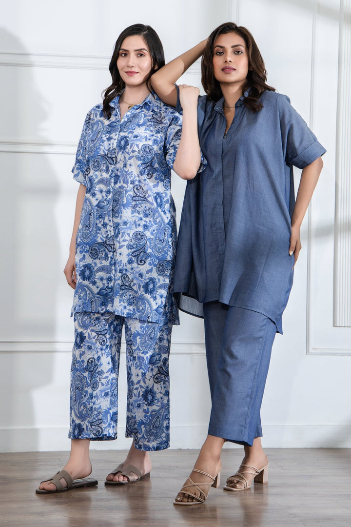 LIVIAN - BLUE FLORAL CO-ORD SET