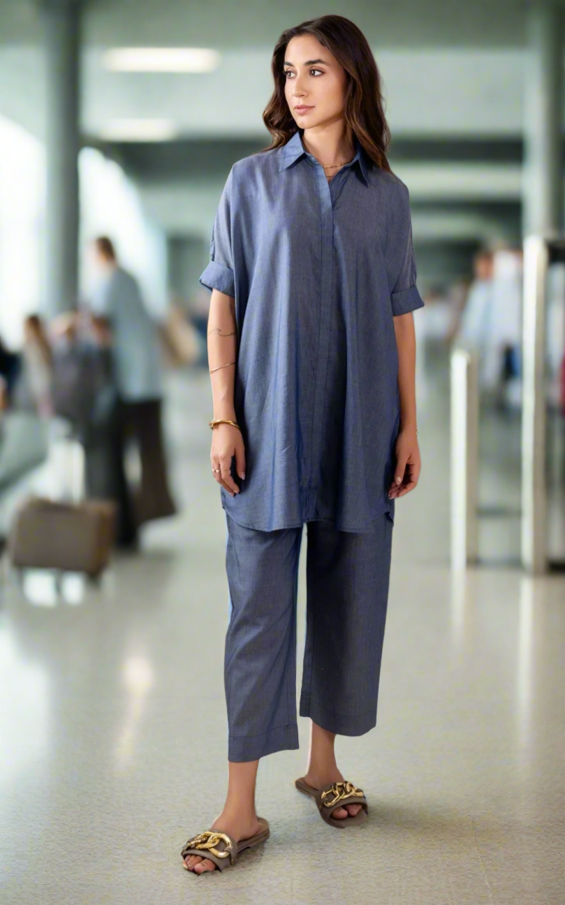 AZURE DENIM COMFORT CO-ORD SET