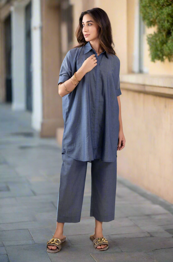 AZURE DENIM COMFORT CO-ORD SET