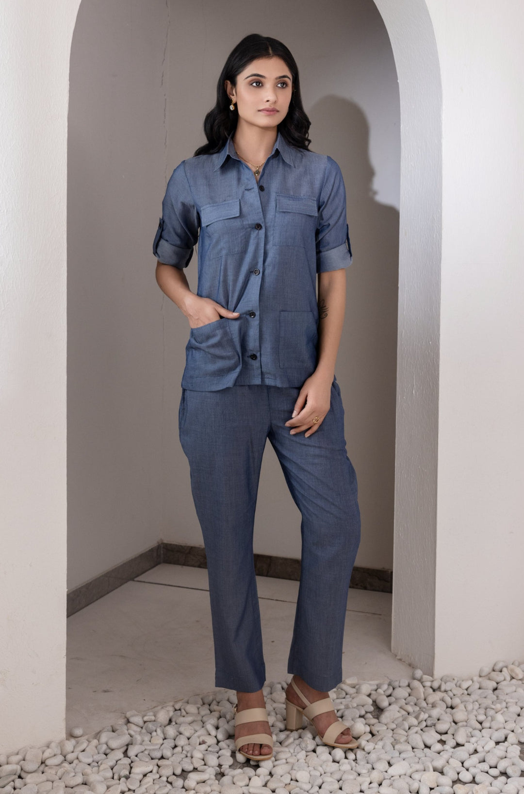 Ivara - Cotton-Denim Co-ord Set