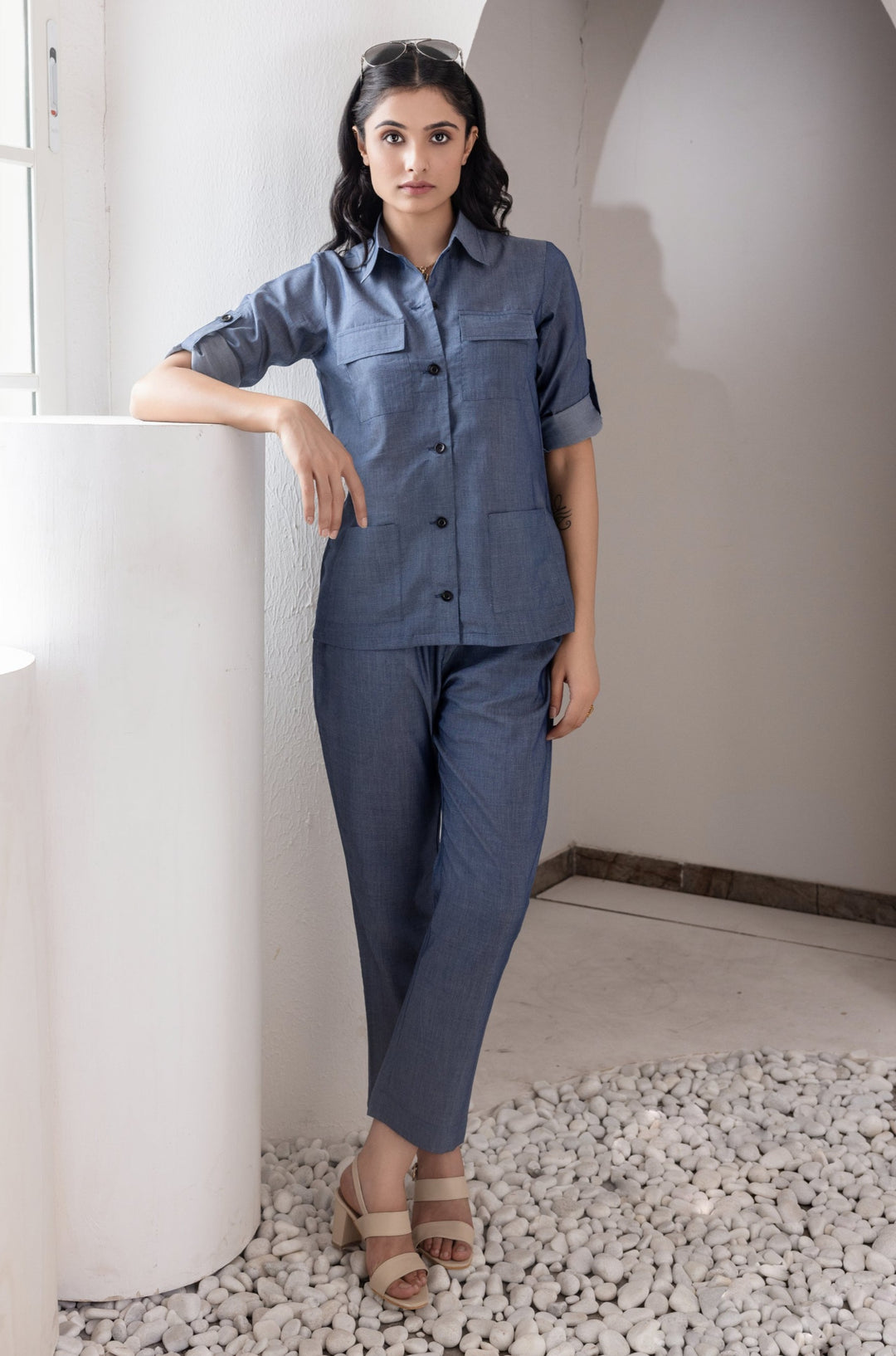 Ivara - Cotton-Denim Co-ord Set