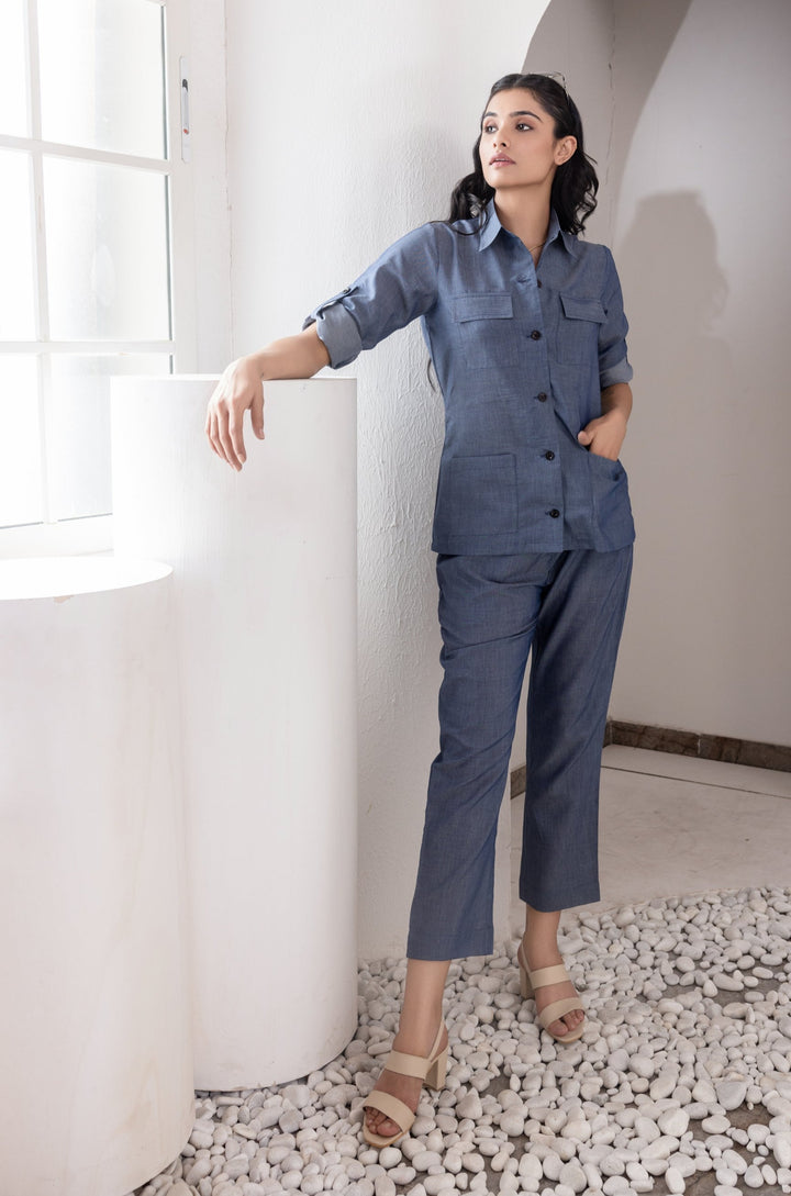 Ivara - Cotton-Denim Co-ord Set