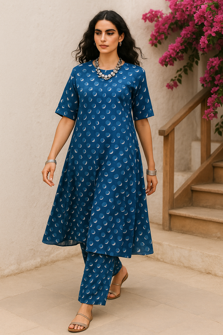 Inaaya Indigo Cotton Co-ord Set