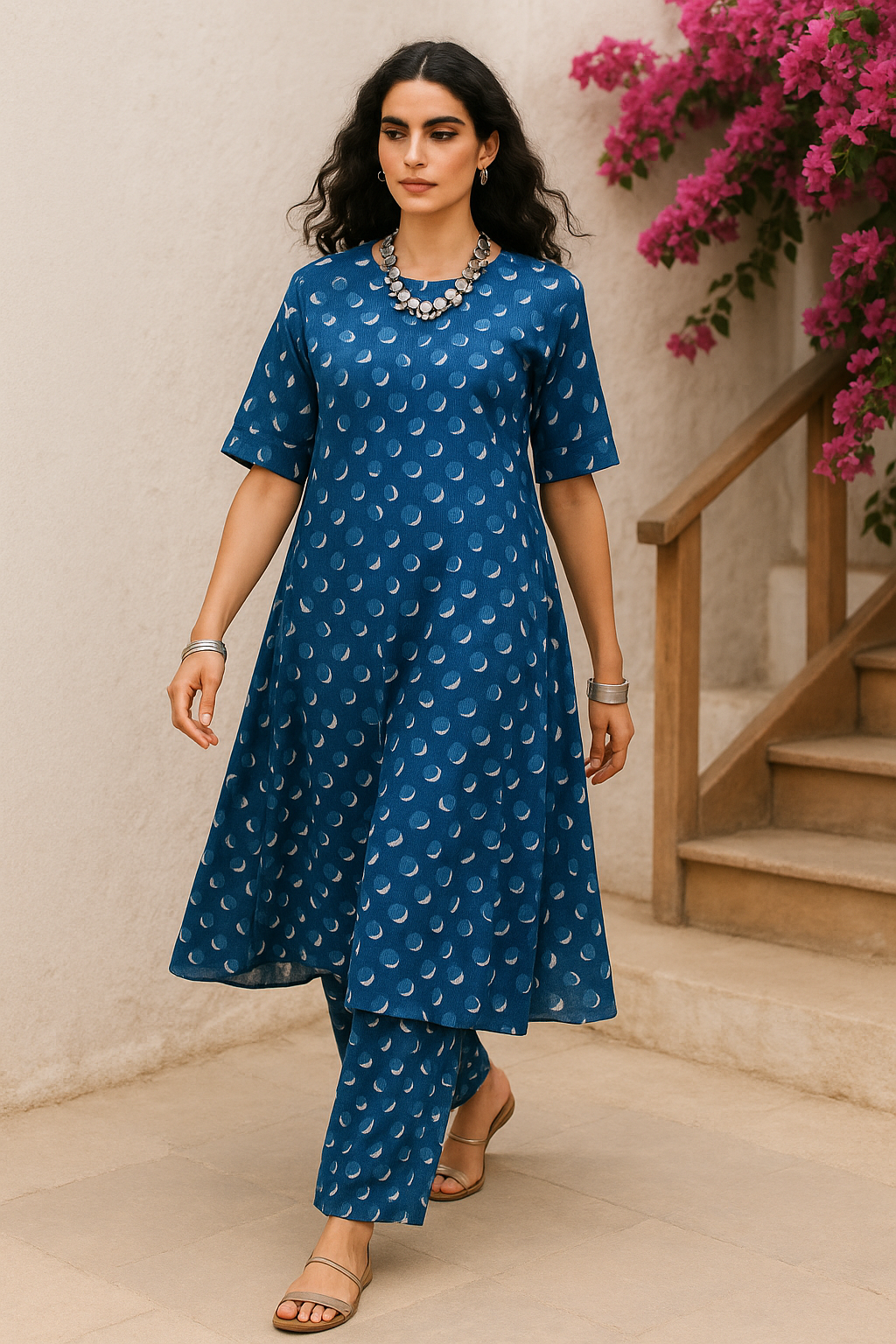 Inaaya Indigo Cotton Co-ord Set