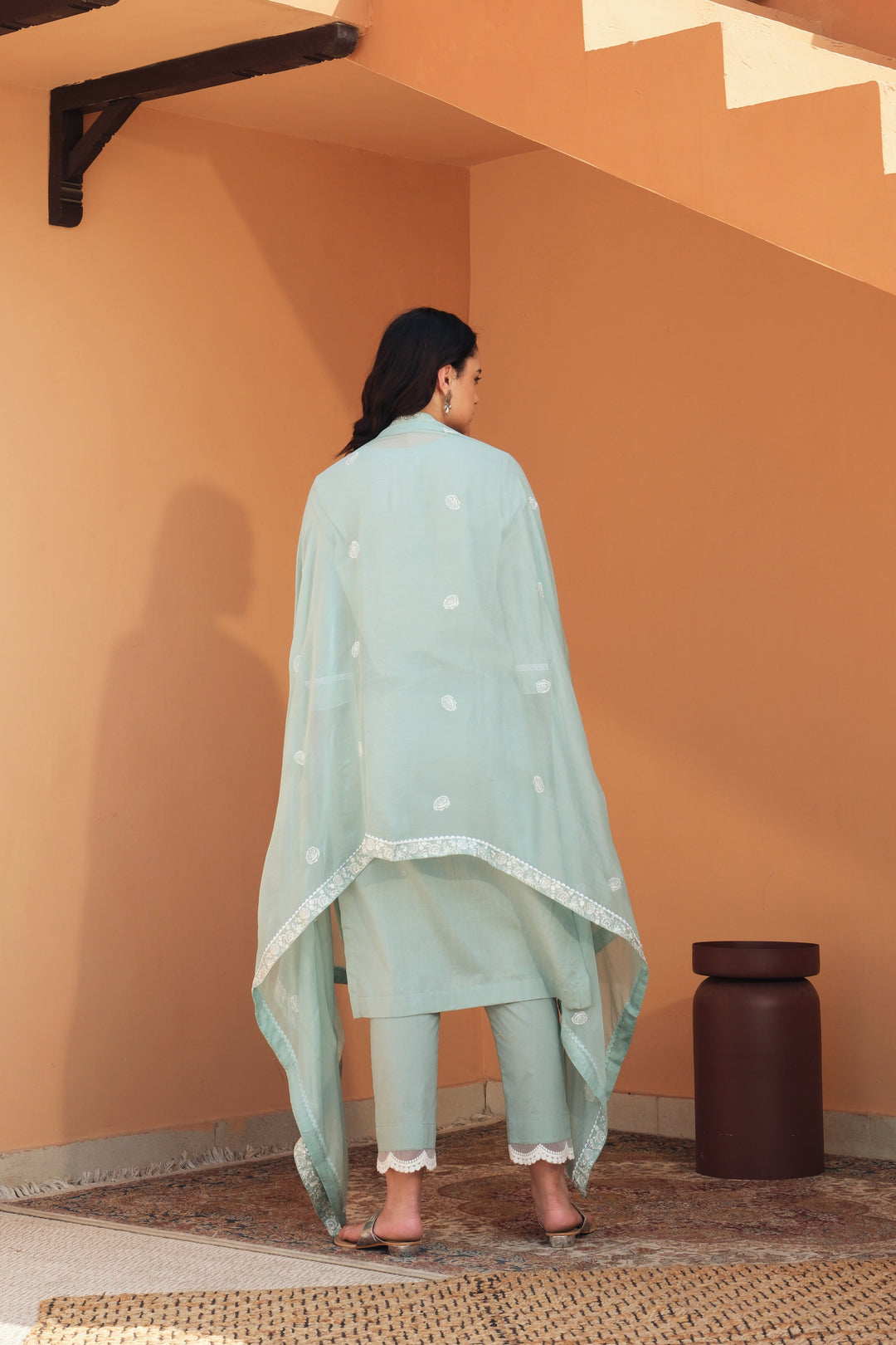 Parizaad - Embroidered Cotton Dupatta Set