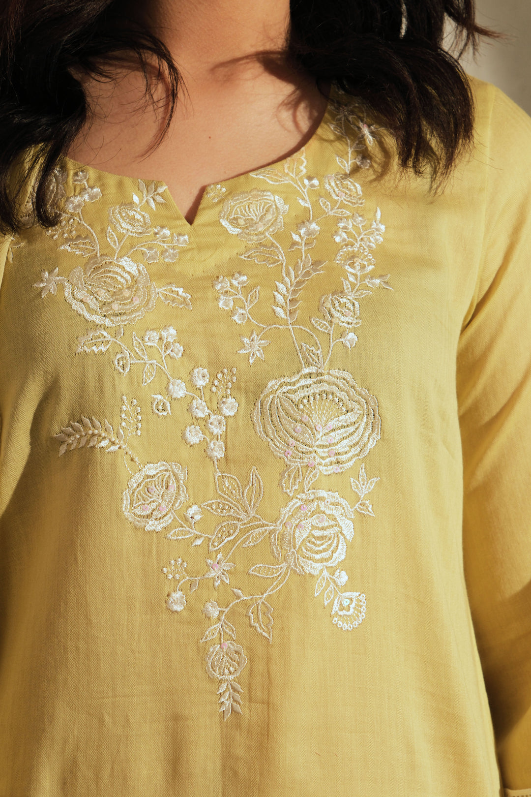 Gulnar - Embroidered Cotton Dupatta Set