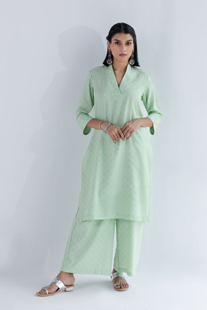 SAUMYA- Green Indian Co-ord Set in cotton