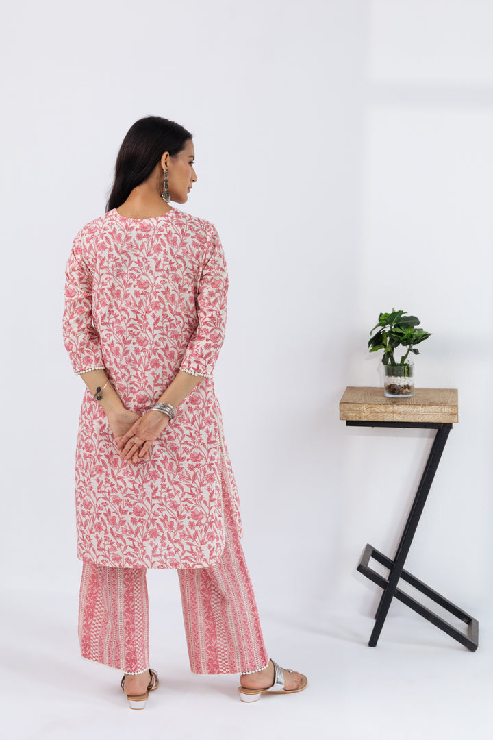 RISHIKA- Rich Pink Indian Set in cotton