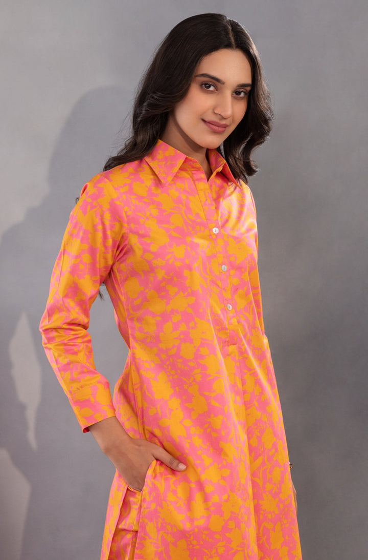 SIENNA- Orange Pink Co-ord Set in Premium Cotton Poplin