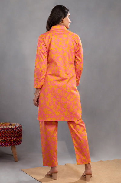 SIENNA- Orange Pink Co-ord Set in Premium Cotton Poplin
