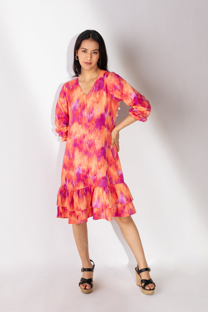 Sunset Ikat Charm Dress