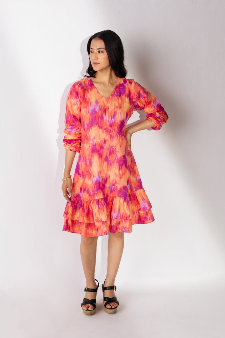 Sunset Ikat Charm Dress