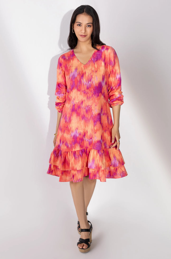 Sunset Ikat Charm Dress