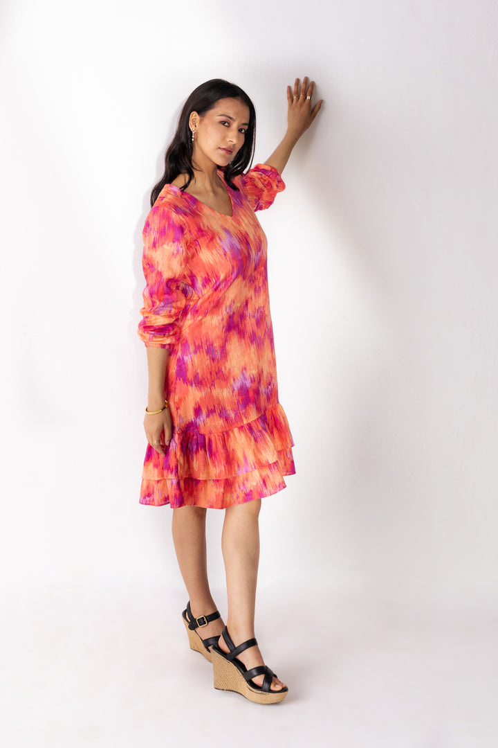 Sunset Ikat Charm Dress