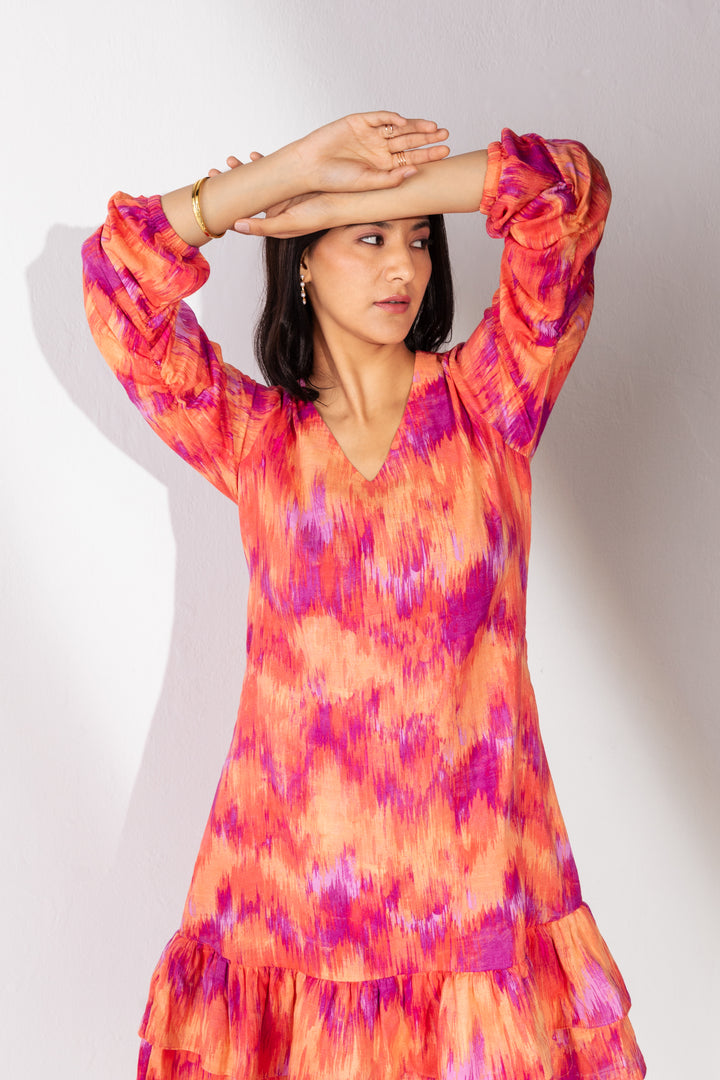 Sunset Ikat Charm Dress