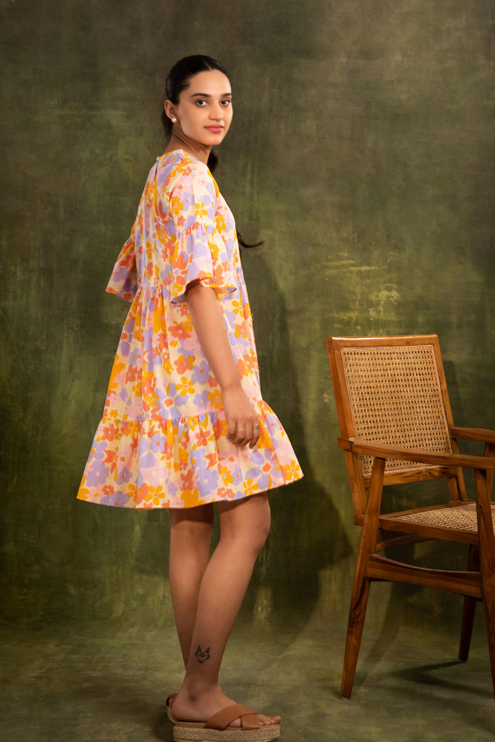 JULIET - Floral Tier Dress in Premium Cotton
