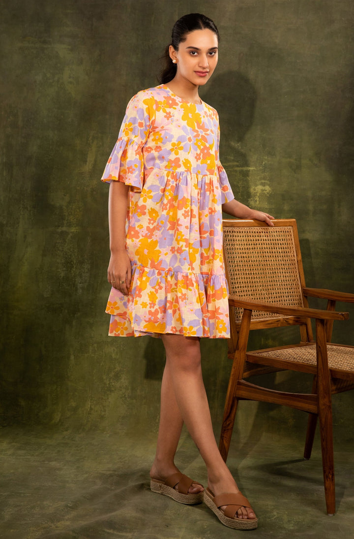 JULIET - Floral Tier Dress in Premium Cotton