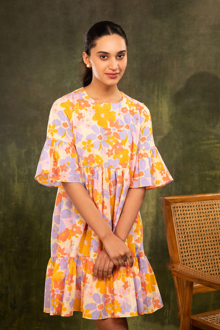 JULIET - Floral Tier Dress in Premium Cotton