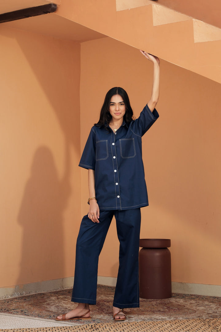 VALIERIA NAVY BLUE CO-ORD SET