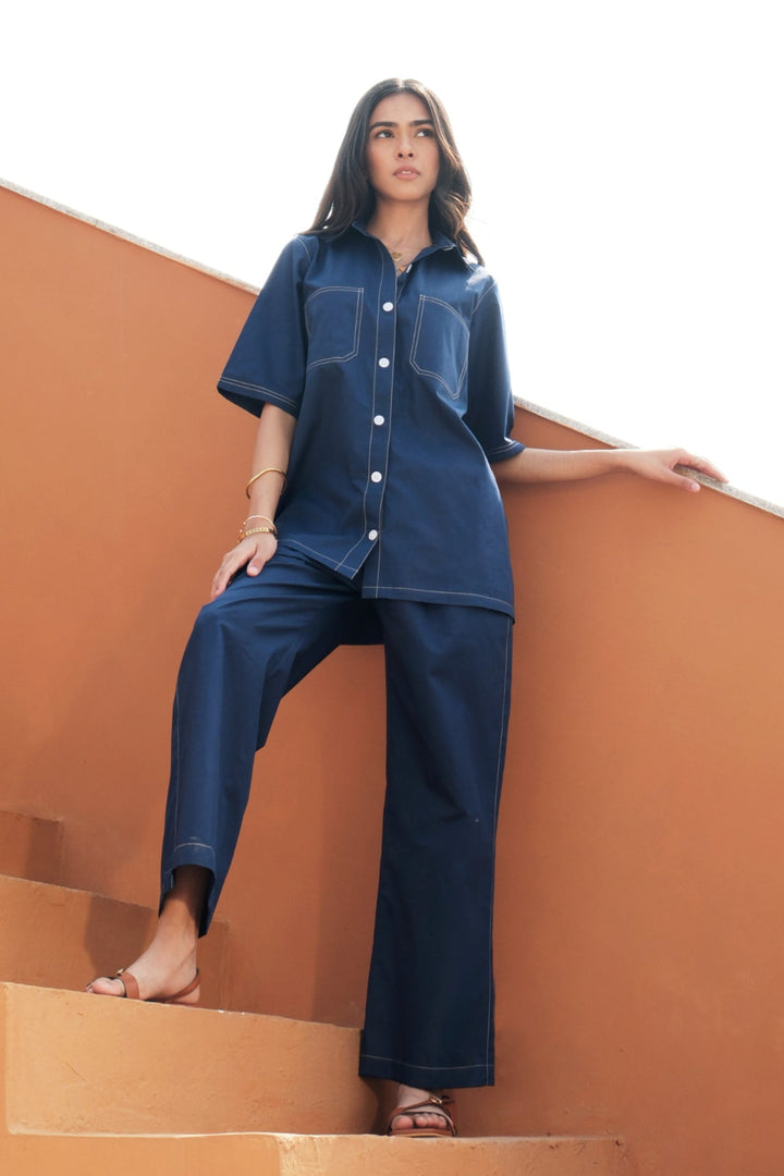 VALIERIA NAVY BLUE CO-ORD SET