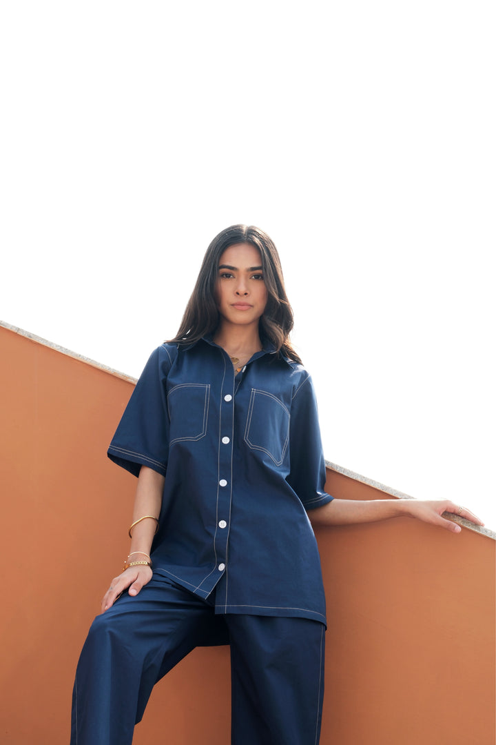 VALIERIA NAVY BLUE CO-ORD SET