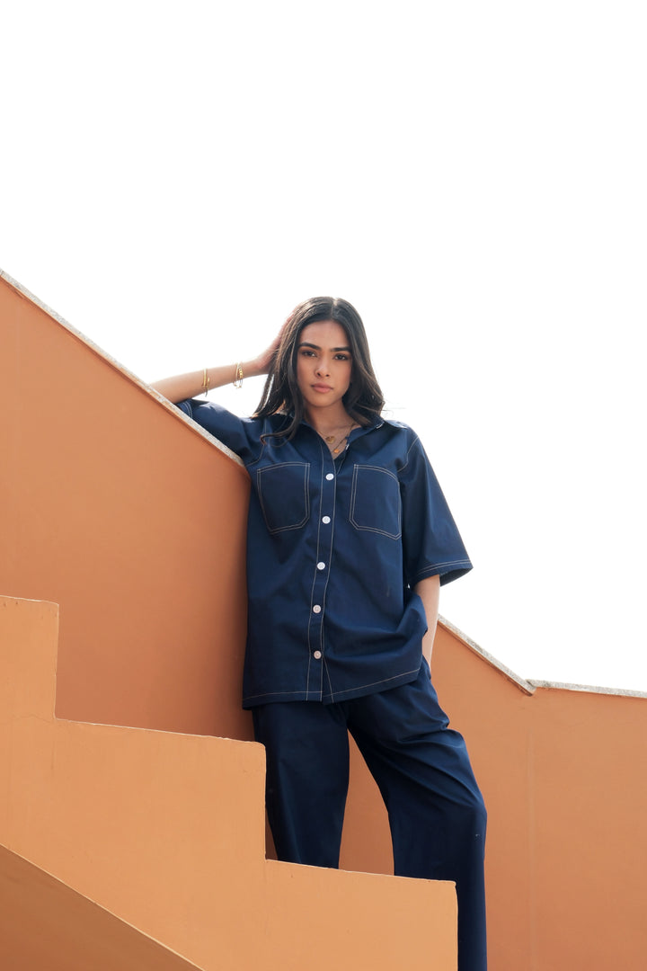 VALIERIA NAVY BLUE CO-ORD SET
