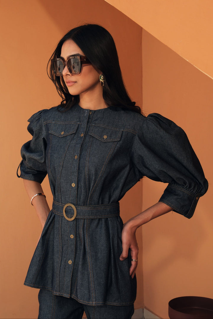 SIERRA DENIM BELTED CO-ORD SET