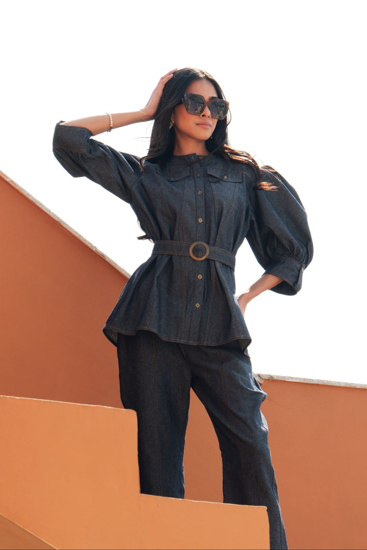 SIERRA DENIM BELTED CO-ORD SET