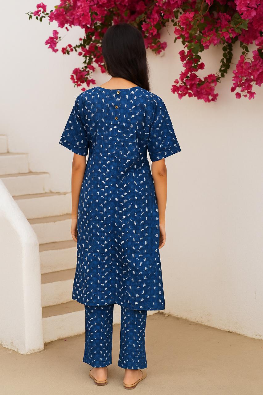Inaaya Indigo Cotton Co-ord Set