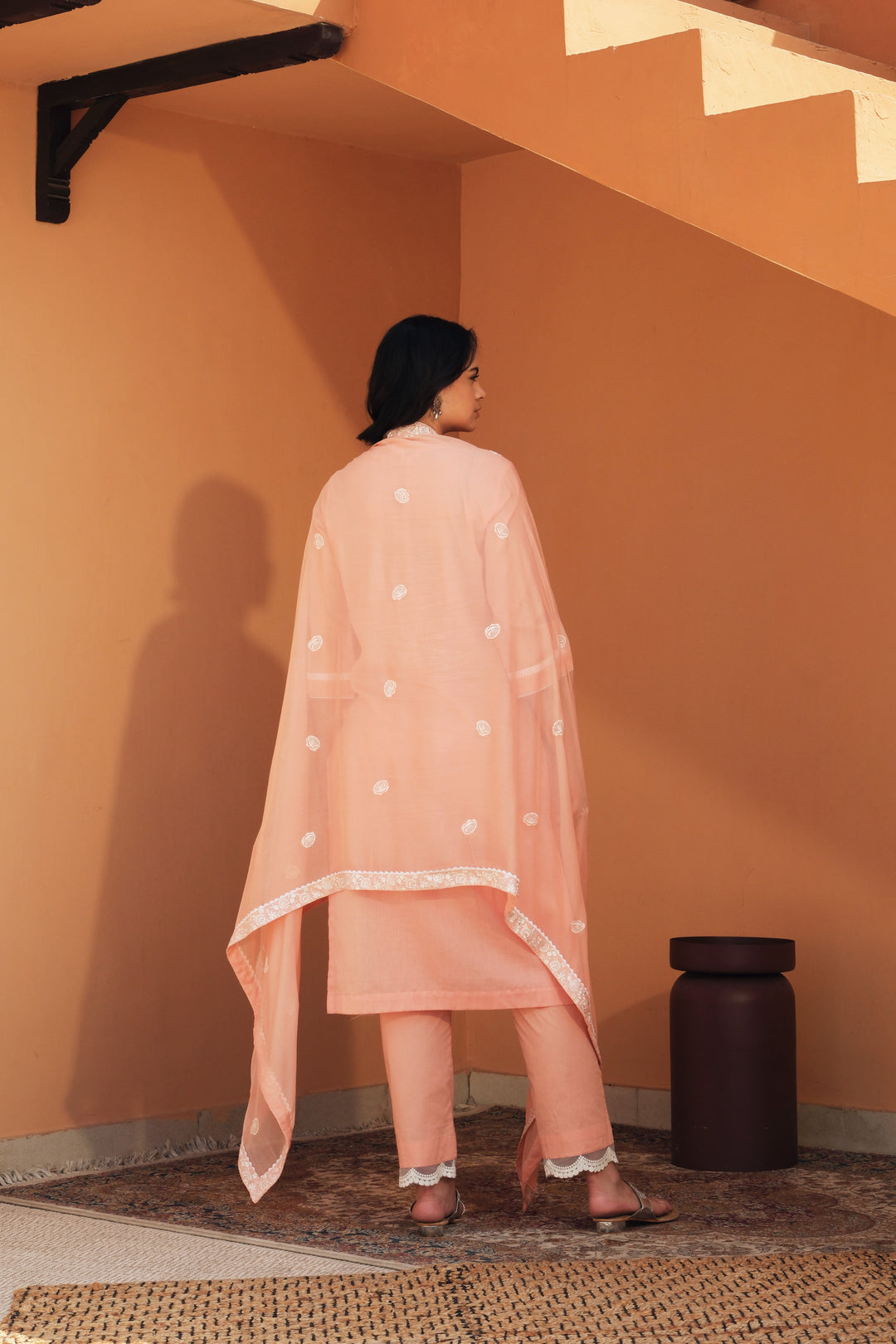 Inara - Embroidered Cotton Dupatta Set