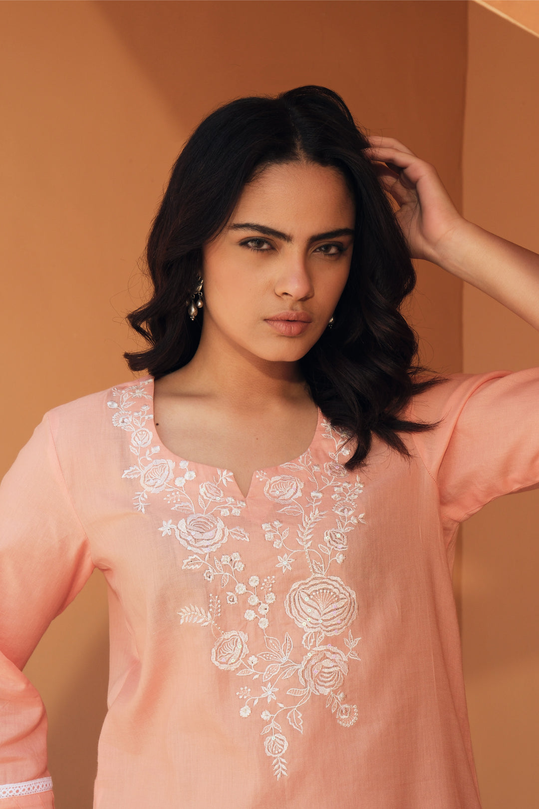 Inara - Embroidered Cotton Dupatta Set