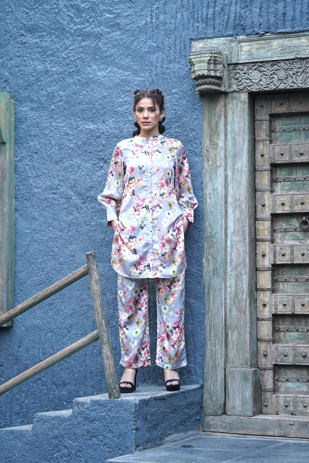 PHOEBE - Floral Print Co-ord Set in Modal Silk
