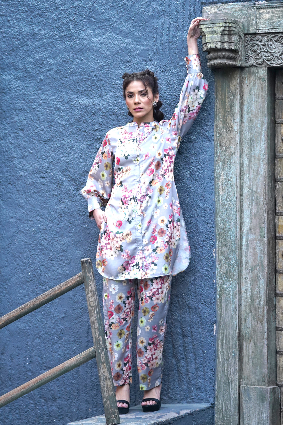 PHOEBE - Floral Print Co-ord Set in Modal Silk
