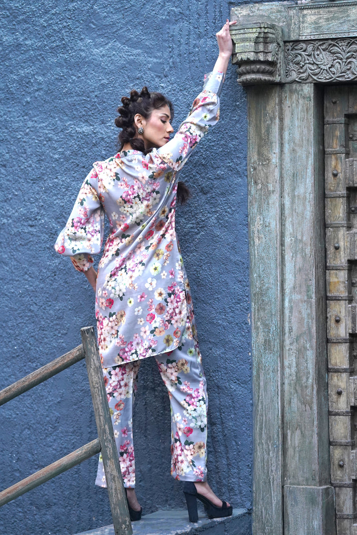 PHOEBE - Floral Print Co-ord Set in Modal Silk
