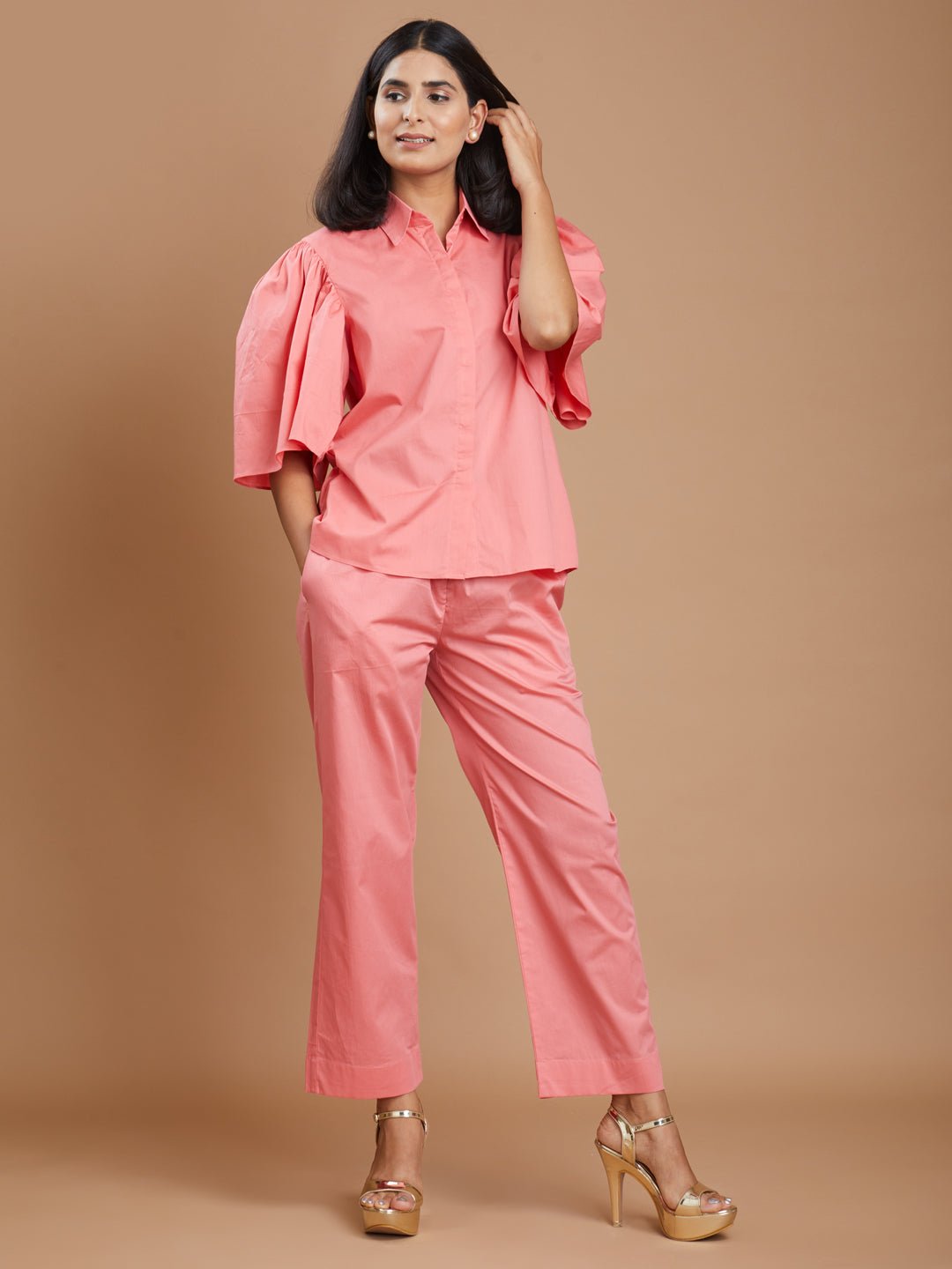 HEATHER - Pink Co-ord Set in Cotton Poplin