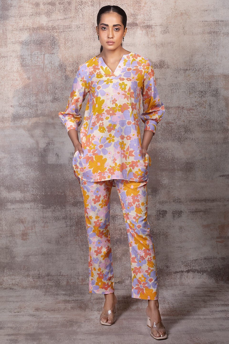 EVELYN - Bright Floral Co-ord Set in Cotton