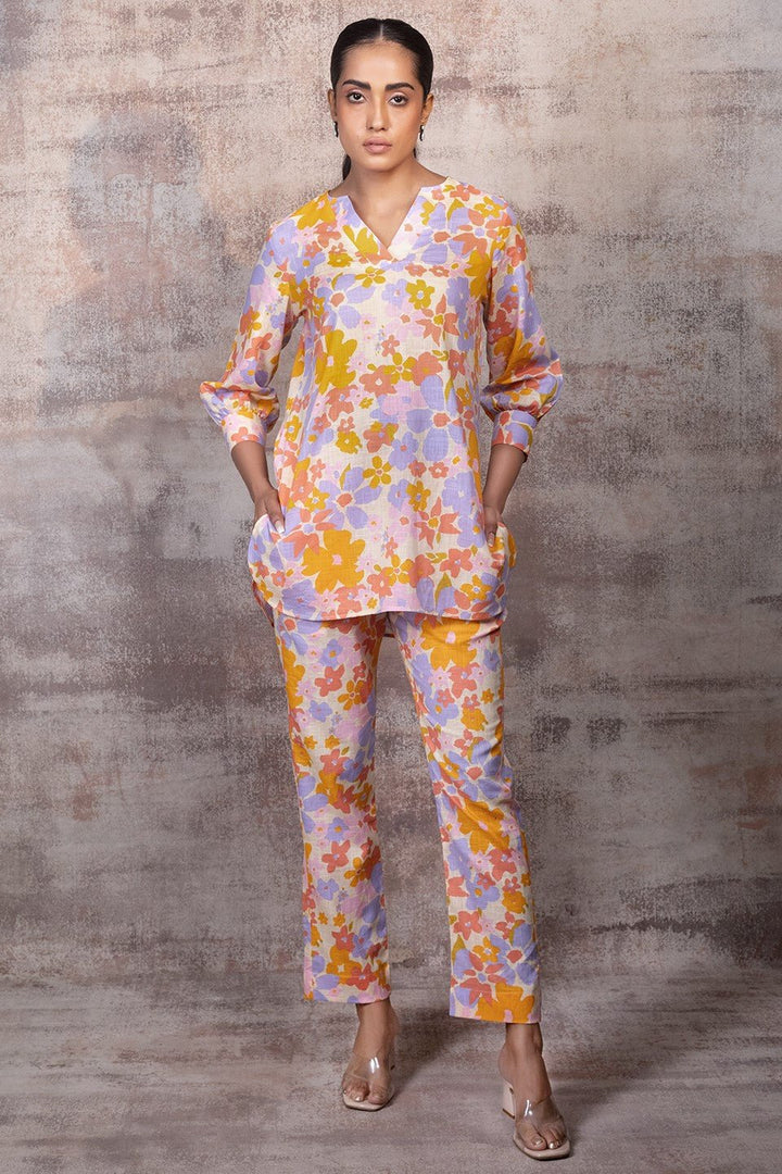 EVELYN - Bright Floral Co-ord Set in Cotton