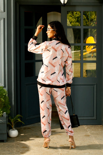 AVERY - Abstract print jogger set in Modal Silk