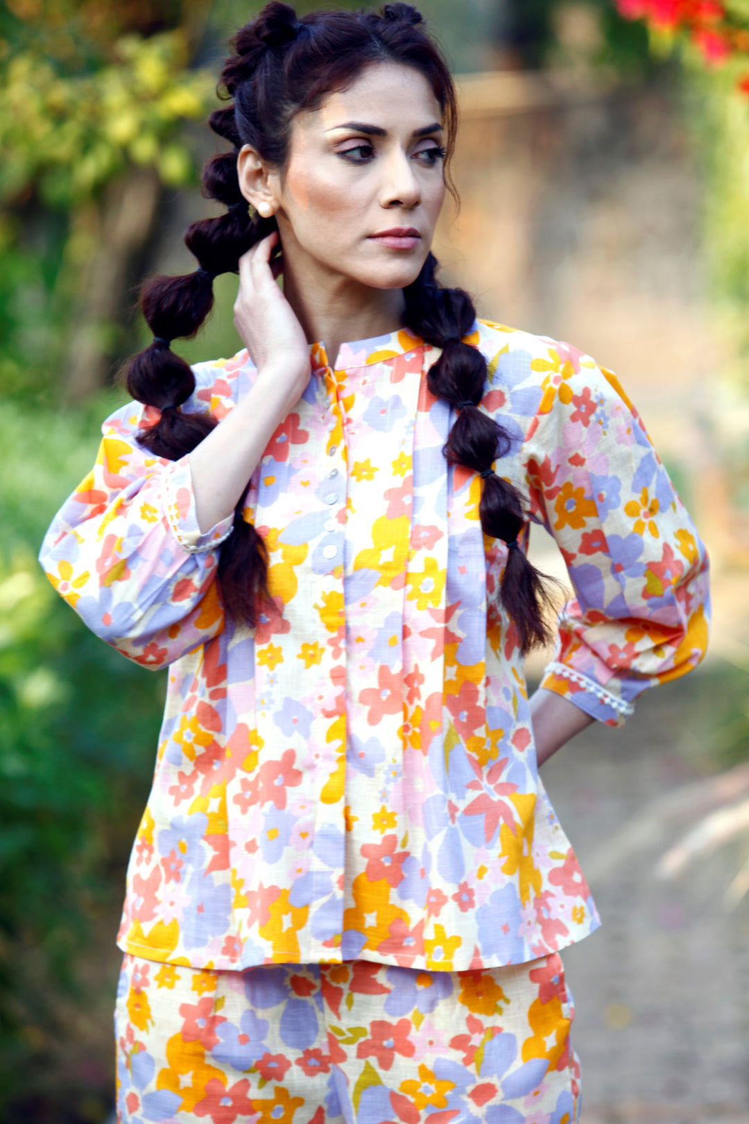 MEADOW - Floral Cotton Co-ord in vibrant spring colors