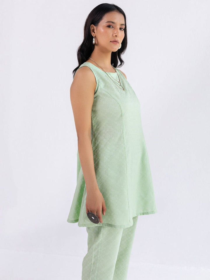 TANVI - Green Sleeveless Co-ord Set in cotton