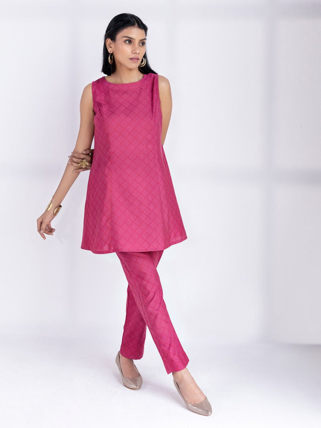 ZARA - Purple Sleeveless Co-ord Set in cotton