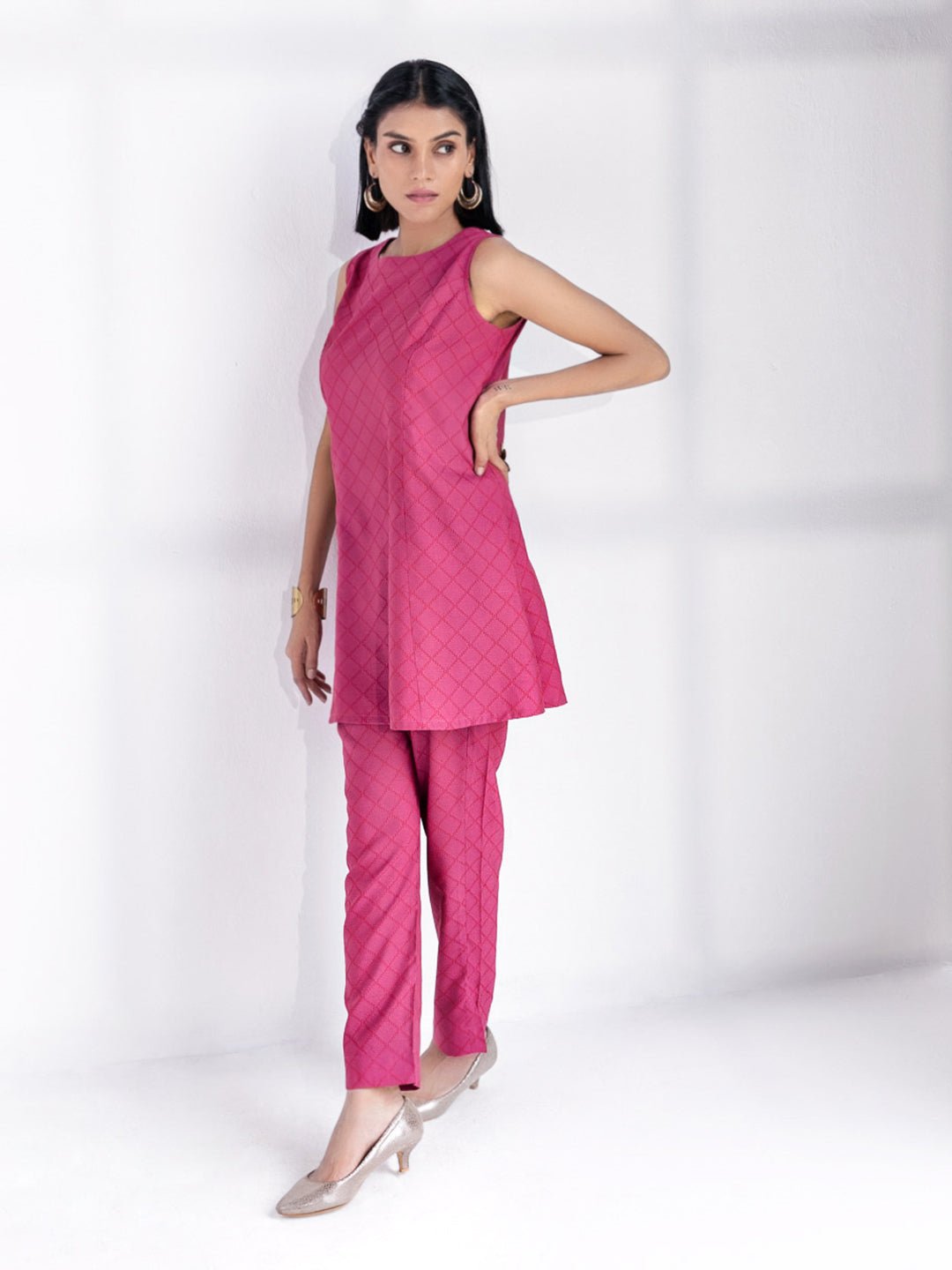 ZARA - Purple Sleeveless Co-ord Set in cotton