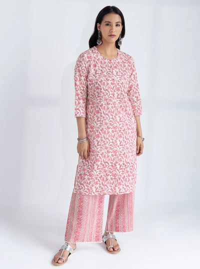 RISHIKA- Rich Pink Indian Set in cotton