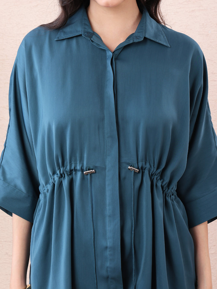 Riviera Teal Cotton-Rayon Co-ord Set