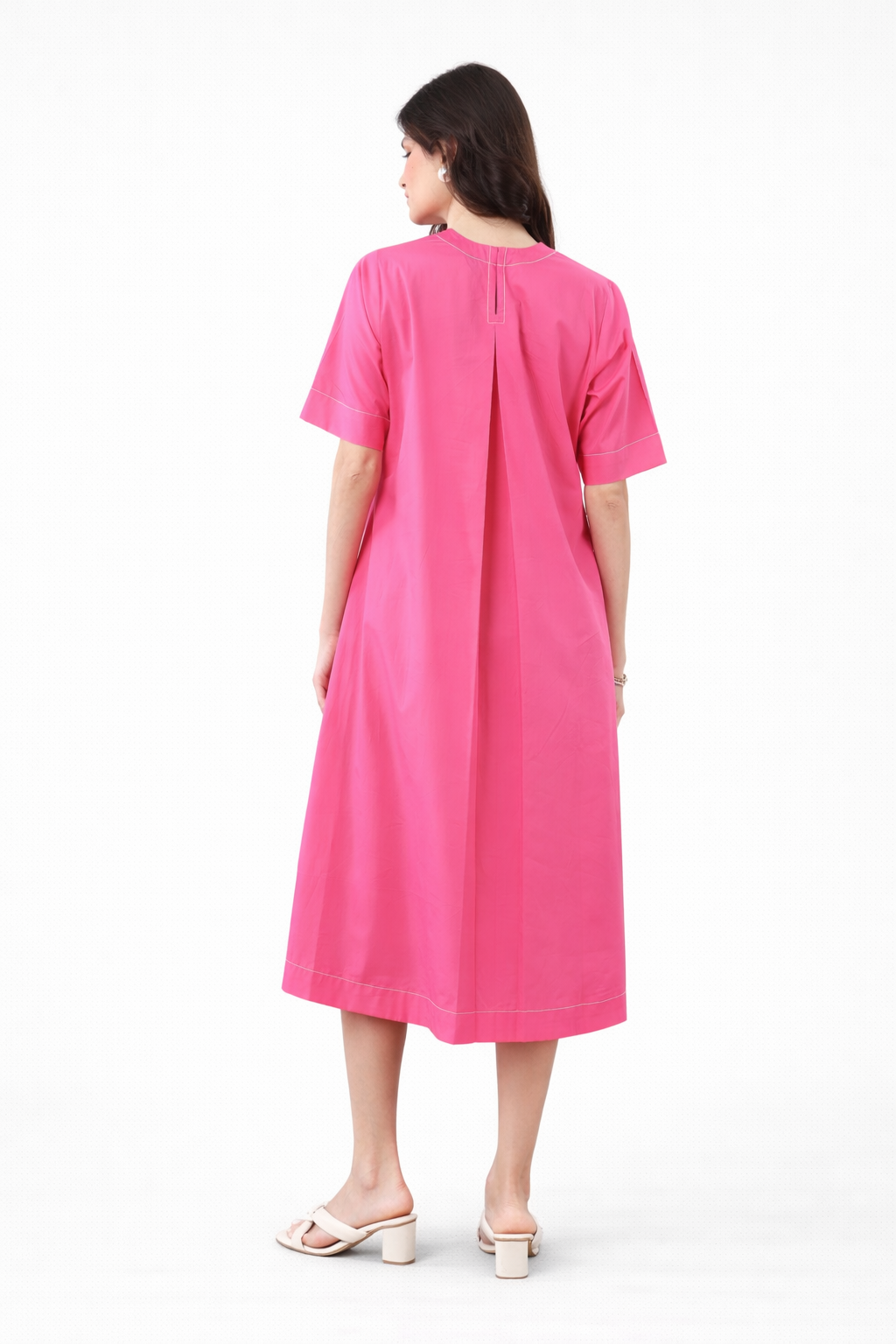 DENVER – PINK STITCH MIDI DRESS