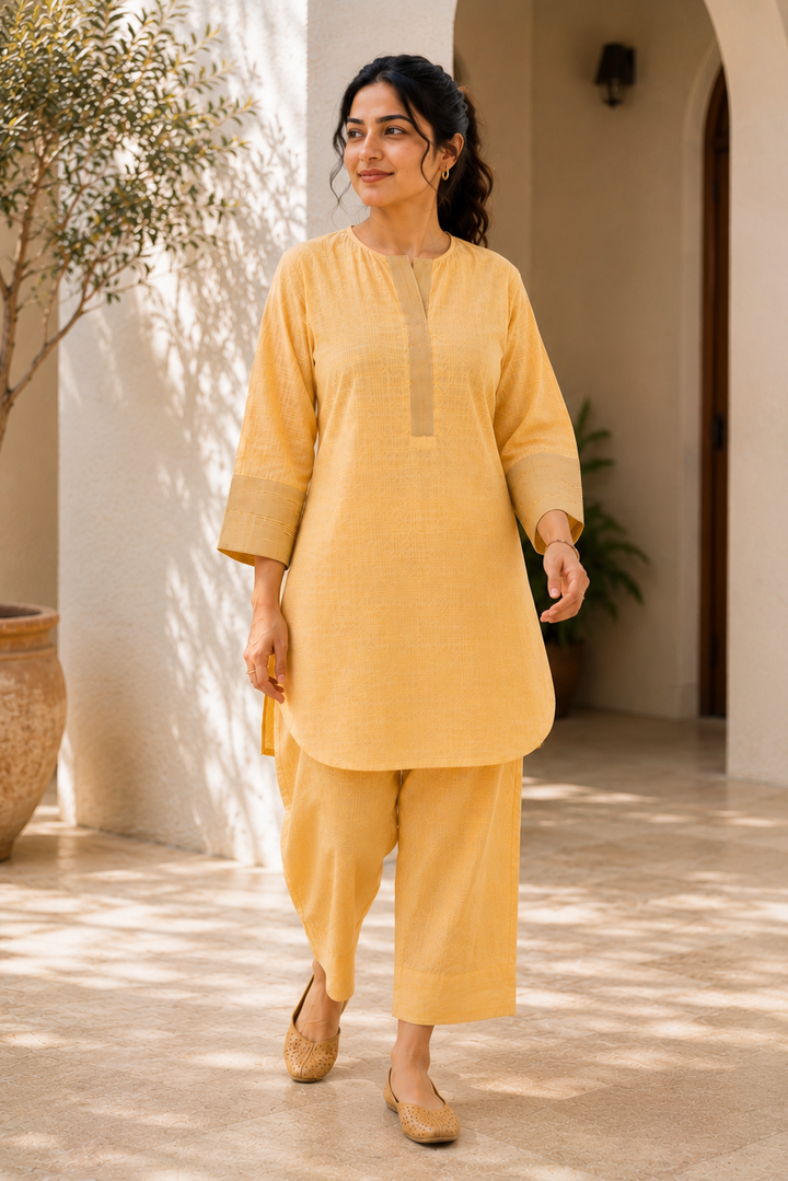 Lumi Contrast Kurta Set