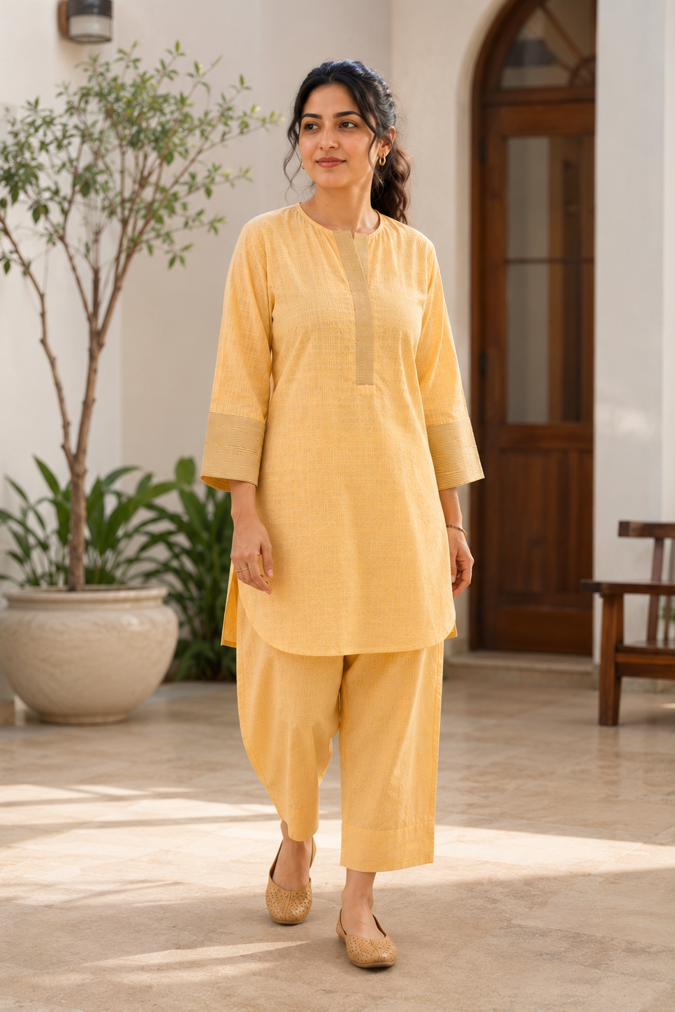 Lumi Contrast Kurta Set
